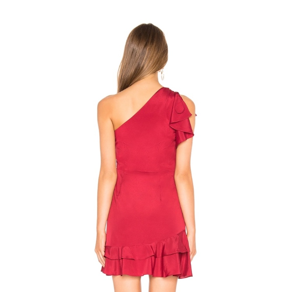 About Us Bianca One Shoulder Red Dress - Picture 3 of 6